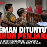 Keterangan foto: Soleman Dituntut 4 Tahun, LSM Trinusa Soroti Dugaan Ketimpangan Penegakan Hukum Kasus Tuper DPRD Bekasi (ft.ilustrasi)
