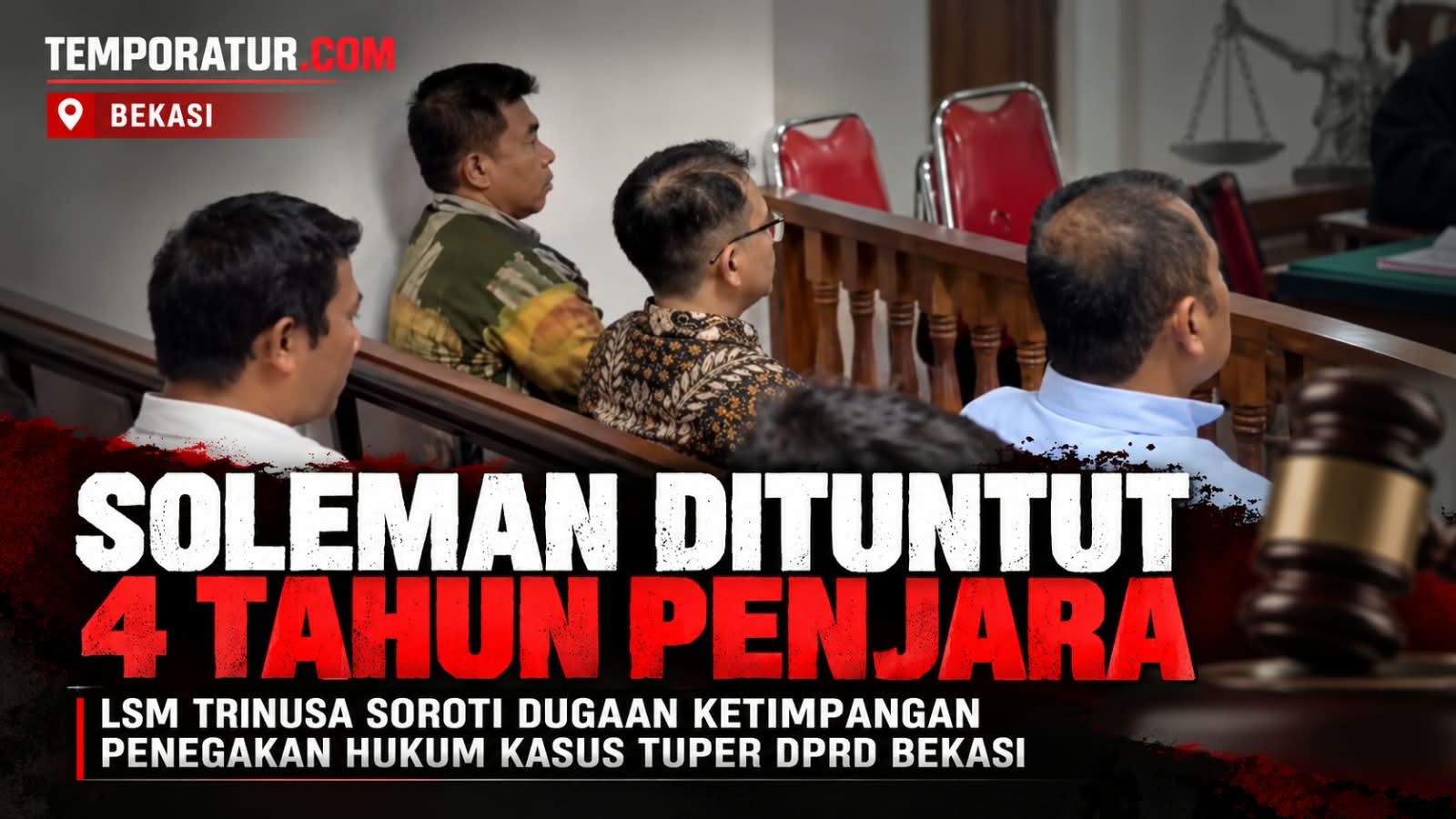 Keterangan foto: Soleman Dituntut 4 Tahun, LSM Trinusa Soroti Dugaan Ketimpangan Penegakan Hukum Kasus Tuper DPRD Bekasi (ft.ilustrasi)