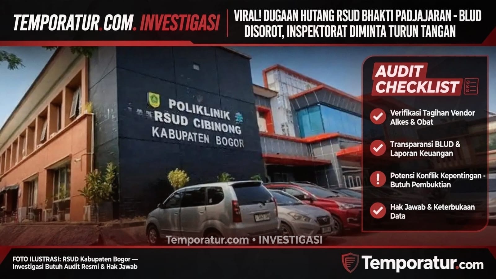 Keterangan foto : Heboh! Poster Dugaan Hutang RSUD Bhakti Padjajaran Viral,Publik Desak Audit BLUD Kabupaten Bogor (ft.ilustrasi)