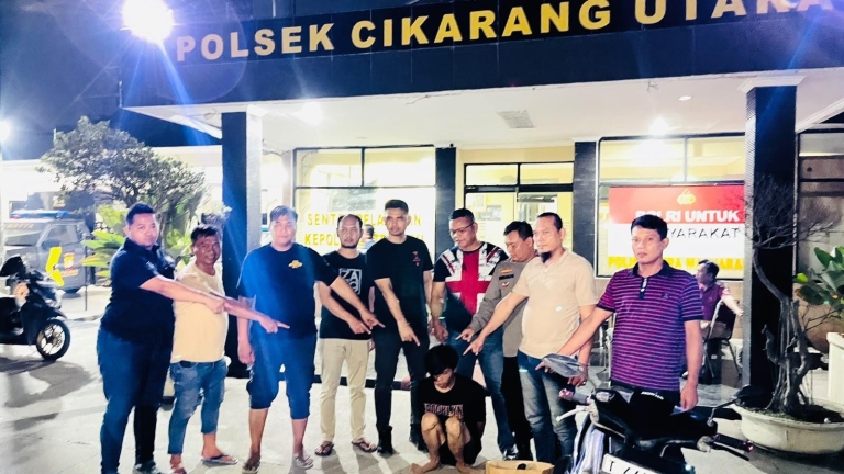 Keterangan foto : Polsek Cikarang Utara Tangkap Pelaku Pencurian dengan Kekerasan dalam Waktu Kurang dari 24 Jam