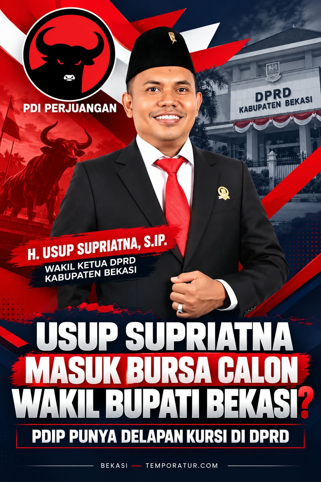 Keterangan foto : Usup Supriatna Berpeluang Masuk Bursa Cawabup Bekasi, Perjalanan Politiknya Jadi Sorotan