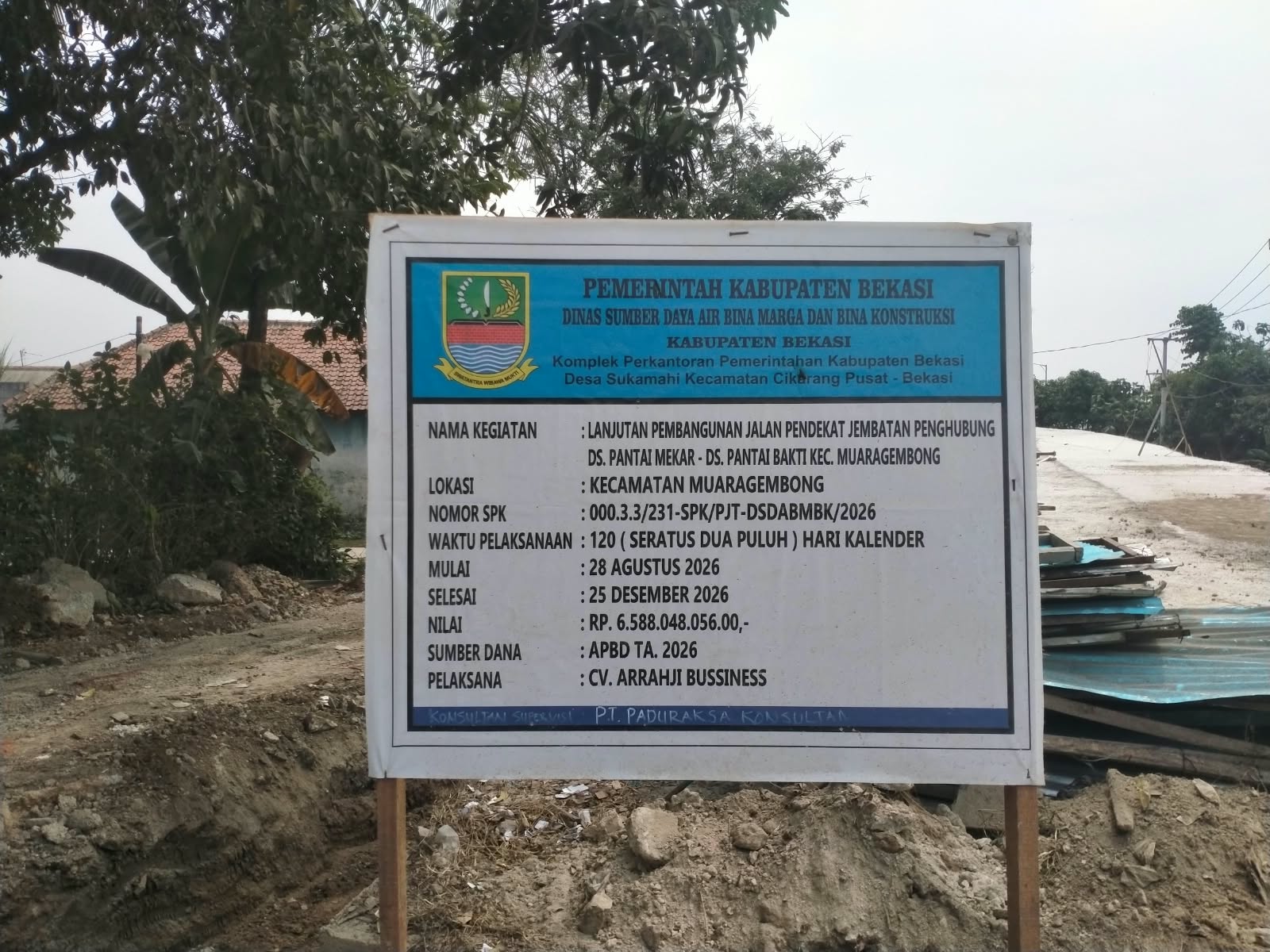 Keterangan foto : Warga Pantai Bakti Pertanyakan Kelengkapan Dokumen Lingkungan Proyek Senilai Rp6 Miliar