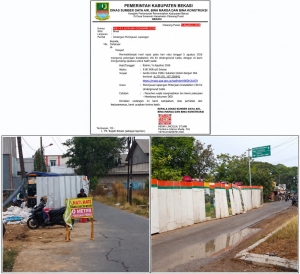 Keterangan foto : Proyek Galian Kabel Bawah Tanah di Empat Wilayah Cikarang Timur, Kecamatan dan Kelurahan Sampaikan Keterangan